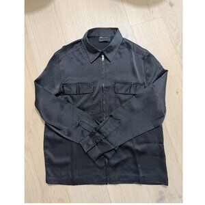 ASOS DESIGN Black Satin Overshirt Zip-Up Shirt Jacket – NWT